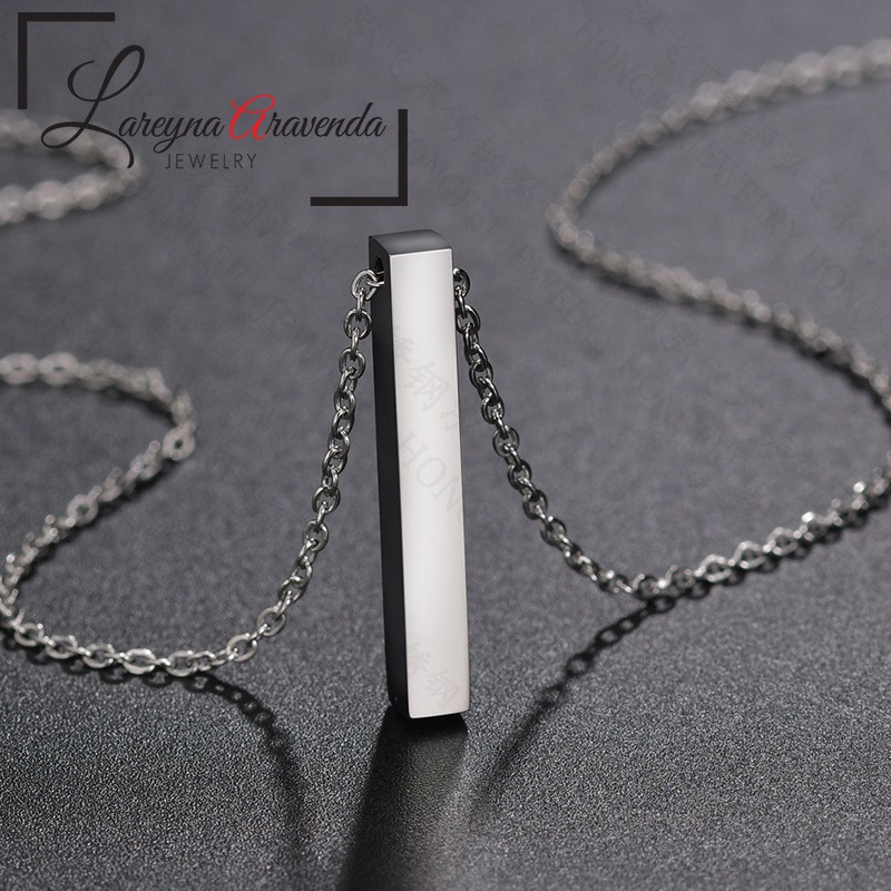 Kalung &amp; Liontin Unisex Titanium Awet Selamanya Model Batang Vertikal Harajuku KL070