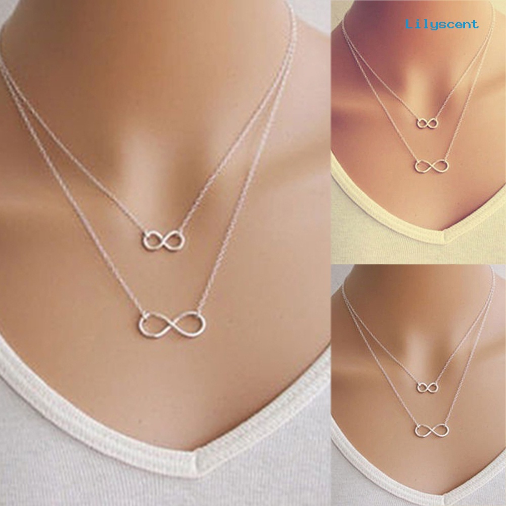 Kalung Choker Rantai Liontin Infinity 8 Untuk Wanita