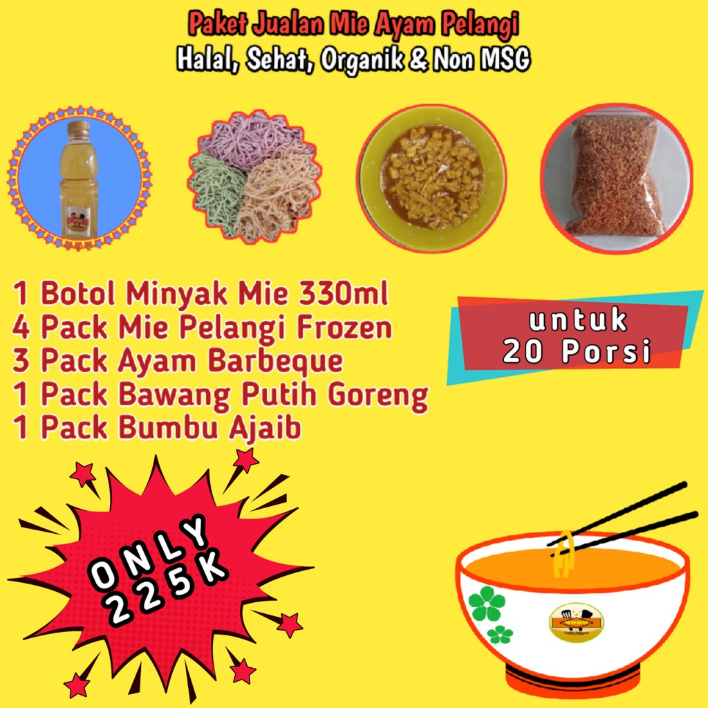 

Paket Mie Ayam Pelangi 20 Porsi Bisa Buat Jualan