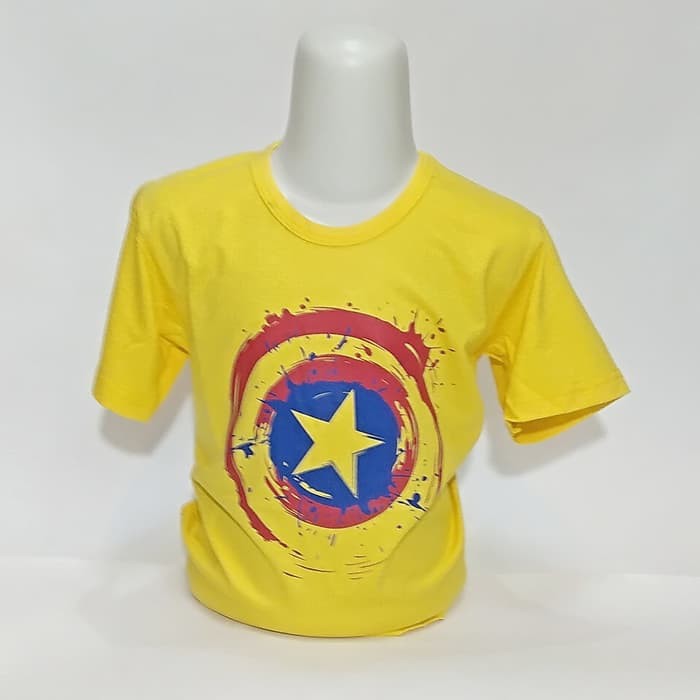 Baju Kaos Anak Cowok Superhero Captain America Logo Abstrak Import Premium Quality