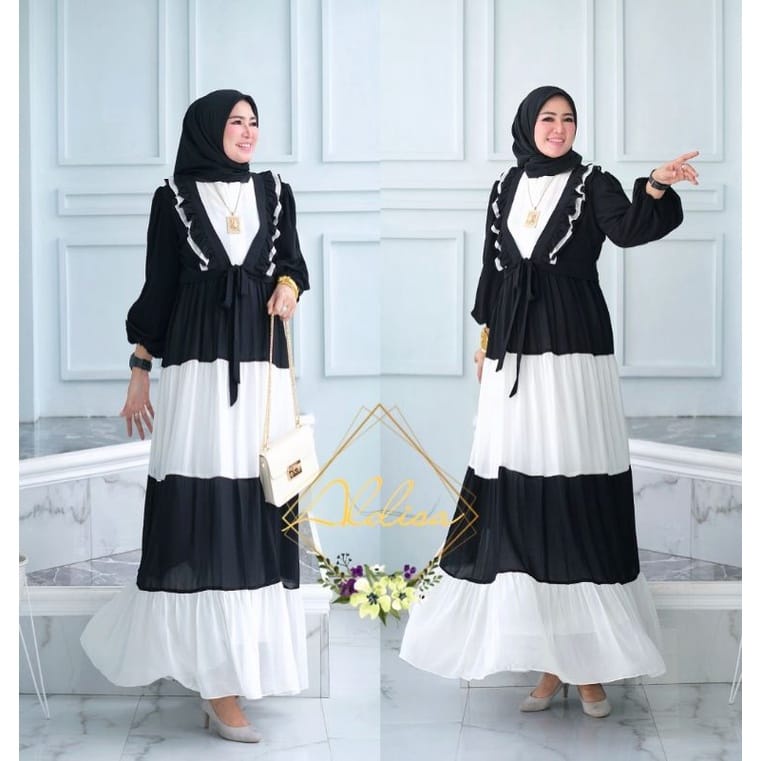 Setelan Wanita Kekinian Kazumi Gamis Cardy Baju Wanita Jumbo Setelan Wanita Terbaru Gamis Outer Set Ceruty Babydoll