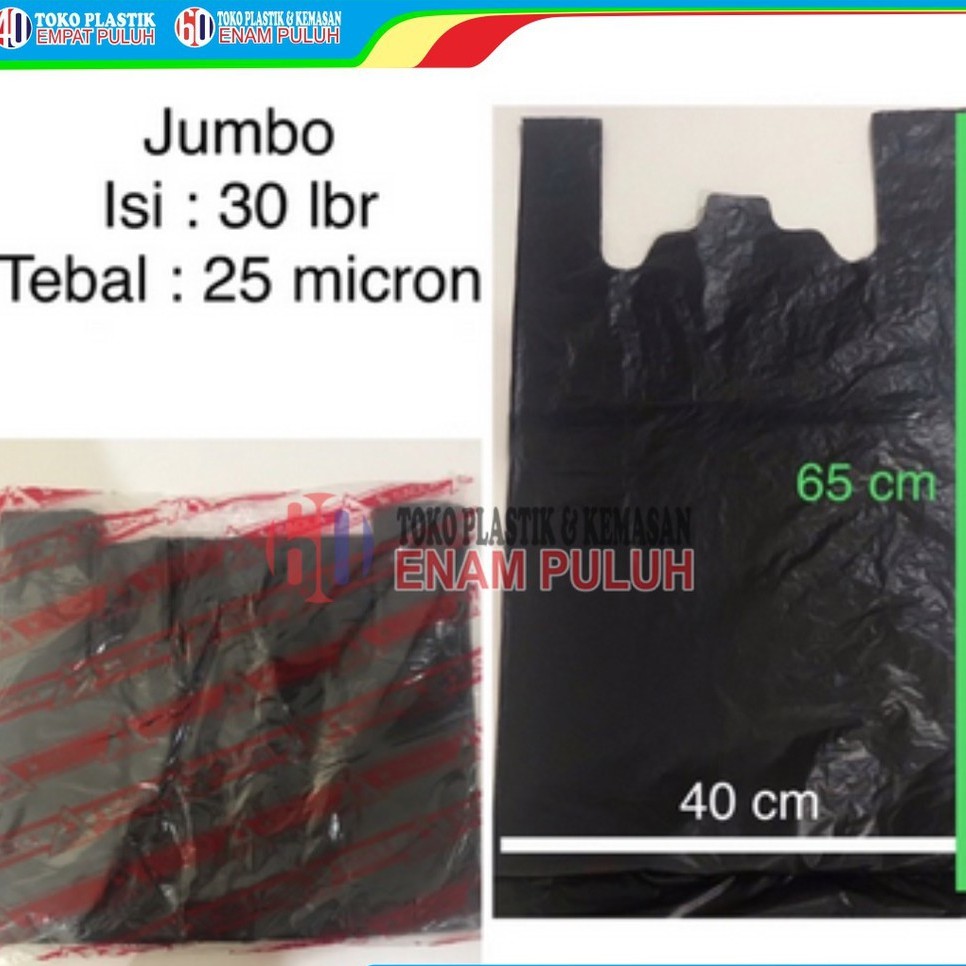 Jual Kantong Plastik Kresek Hitam Hdpe Jumbo Sampah Daur Ulang 40x65 Uk 40 Isi 30 Ekonomis Hemat 6194