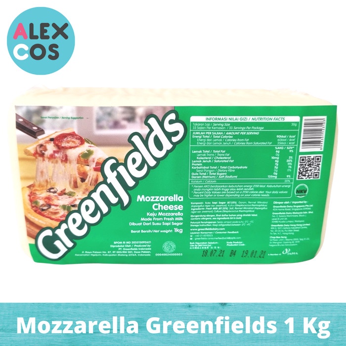 

b2011bb Keju Greenfields Mozzarella Cheese 1 Kg Khusus Gojek Xa201As