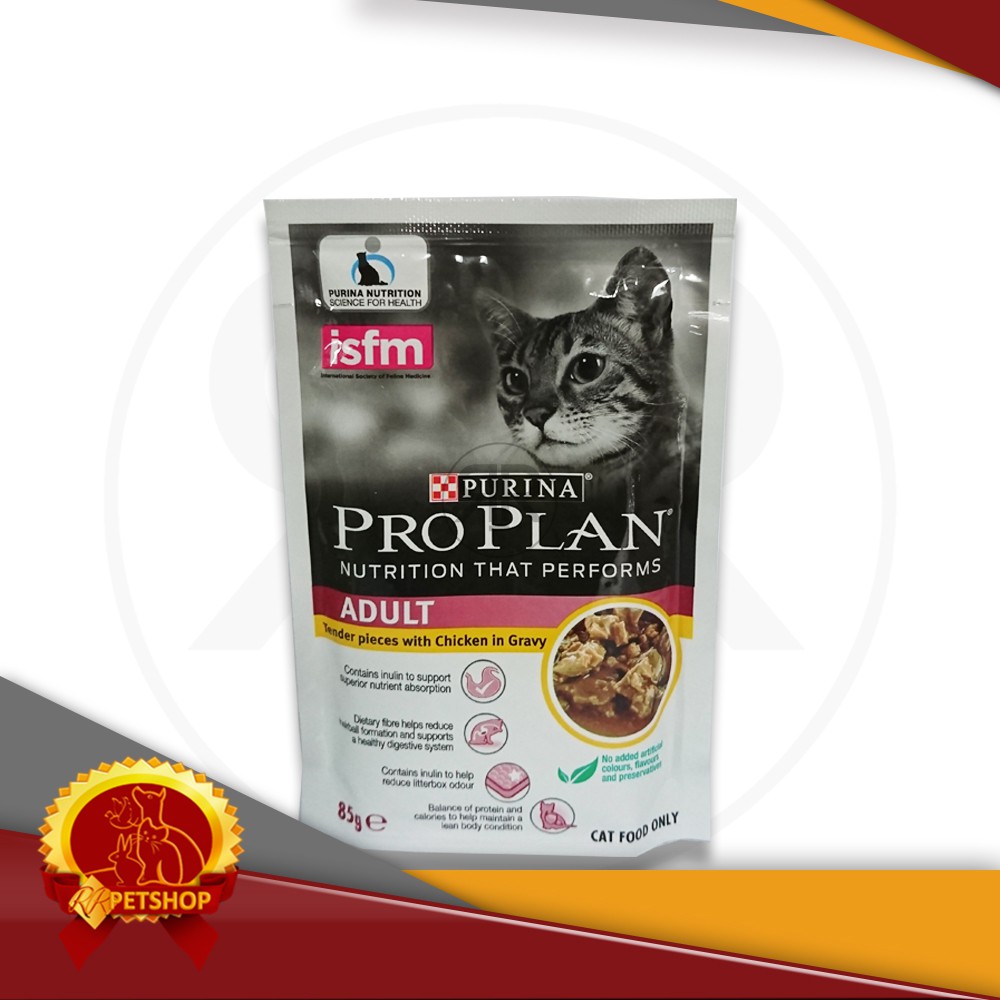 Makanan Kucing Basah Pro Plan Adult Chicken 85 Gram / Sachet Pouch