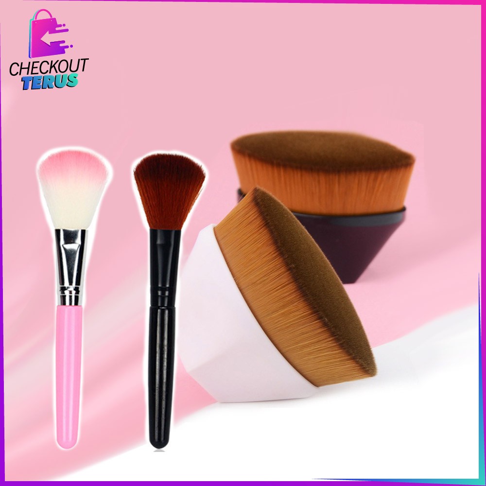 CT K101 K102 Kuas Bedak Foundation Brush Portabel Kuas Kosmetik Perona Pipi Blush On Brush Make Up