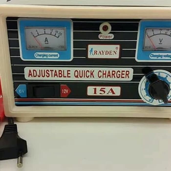 CHARGER AKI OTOMATIS 6V 12V 24V 15A RAYDEN CHARGER AKI TRAFO