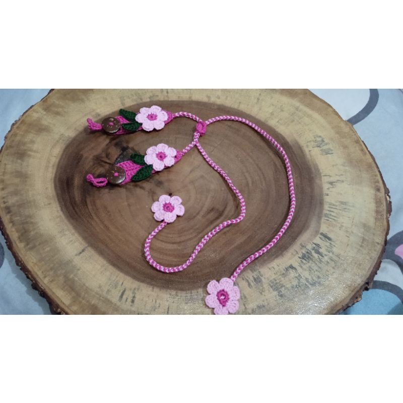 konektor rajut 2in1 - konektor serut rajut - konektor masker - pengait masker - konektor hijab - kal