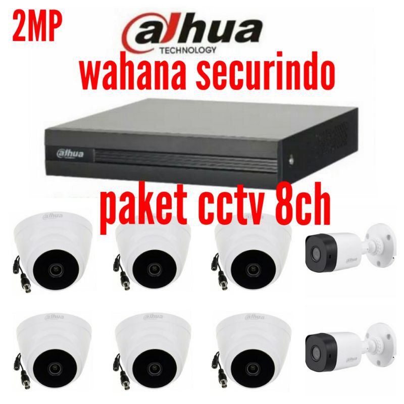 PAKET MURAH CCTV 8CH DAHUA 2MP, 1080P FULLHD LENGKAP