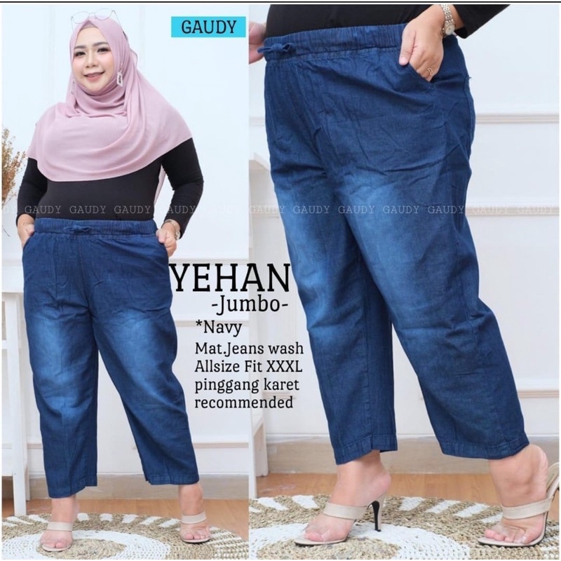 JEANS JUMBO WANITA JEAN BIG SIZE TERBARU fit XXL berat sd 100kg