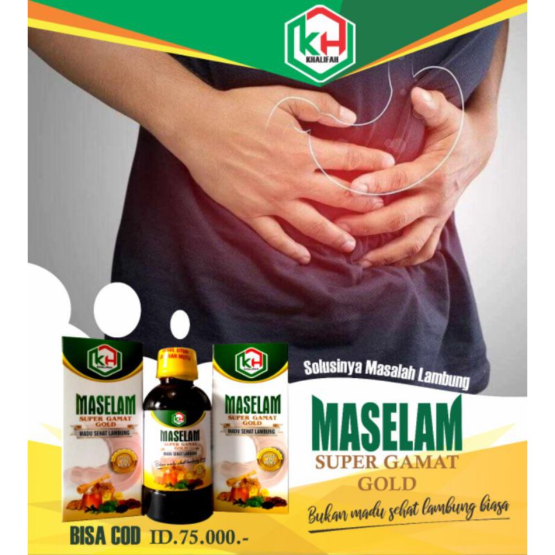 KHALIFAH Maselam Super Gamat Gold Emas Madu Sehat Lambung Spesial Maag Kronis Gerd Tungkak Asam Penc