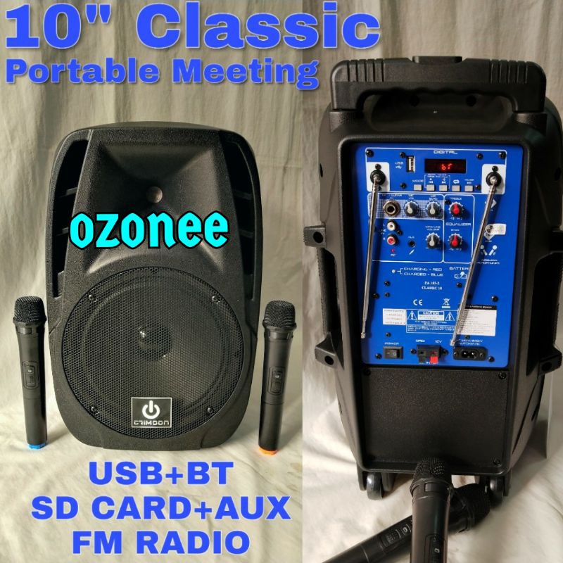 SPEAKER PORTABLE WIRELESS CRIMSON PA 103-2 ORIGINAL 10 INCH BLUETOOTH