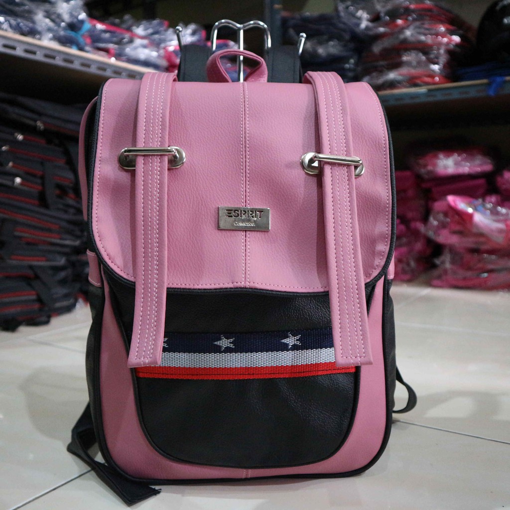 Ransel Espirit Kulit Sintetis Tas Gendong Cewek Cewe Perempuan Sekolah SD SMP SMA Jalan jalan Bagus