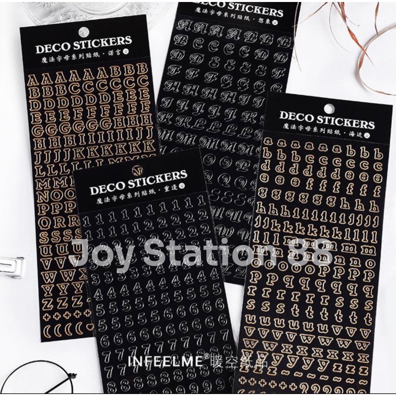 

Sticker Alfabet Angka Gold & Silver