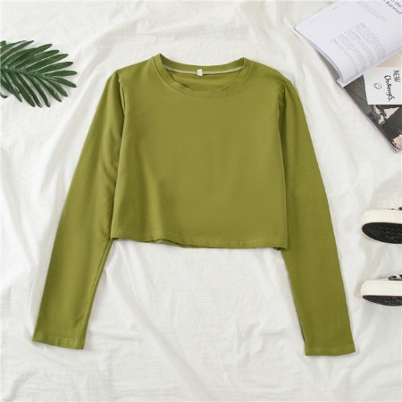 SWEATER CROP BASIC POLOS / SWEATER CROP BASIC PJ POLOS BAHAN SPANDEX FIT L-4