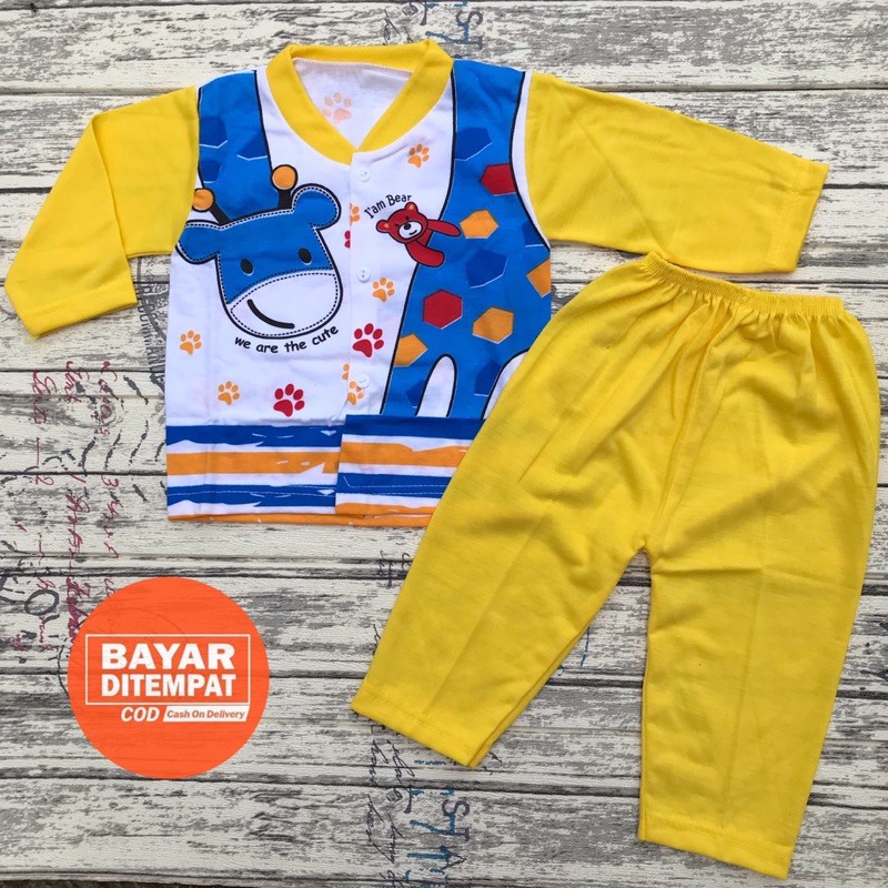 Setelan Baju Piyama JERAPAH Bayi Lengan Panjang Lucu Piyama Bayi Baju Tidur Bayi 6-15 Bulan DNW BABY