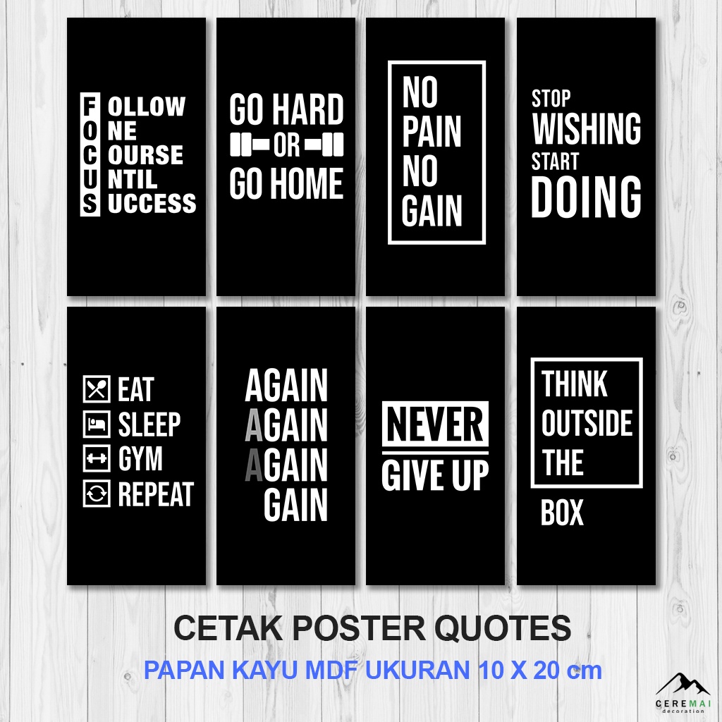 CM DECOR - [MINI] HIASAN DINDING QUOTES AESTHETIC PAJANGAN RUMAH WALL DECOR MOTIVASI POSTER KAYU KAT