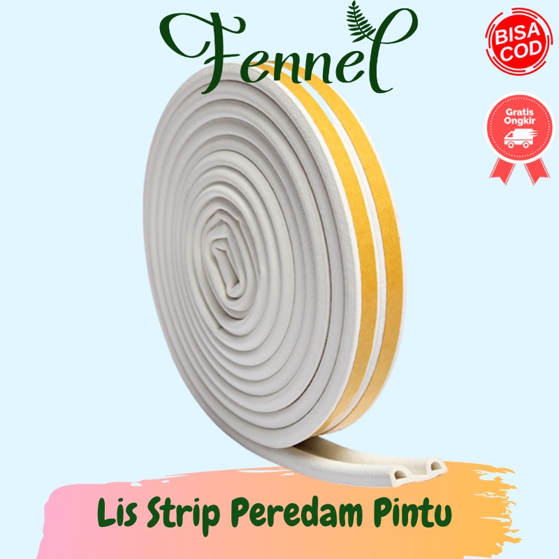 Lis Strip Peredam Pintu Door Noise Insulation Rubber D Tape 9x6mm 10M KK-062