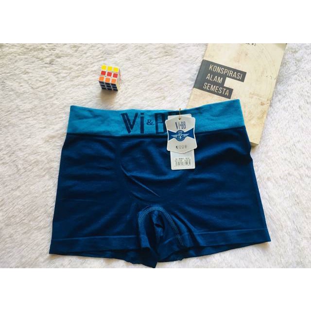 Boxer Vi BB Rajut - PILIH WARNA - Pria Dewasa | Celana Dalam CD Seamless Spandex Tanpa Jahitan VBB V &amp; V&amp;BB Vi-BB V-BB - OPEN ViBB Vi&amp;BB Cowo Cowok