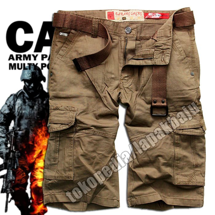CELANA CARGO PANJANG PDL PRIA DC KARGO GUNUNG HITAM MOCA ABU ARMY CAMO K2E1  celana cargo pendek