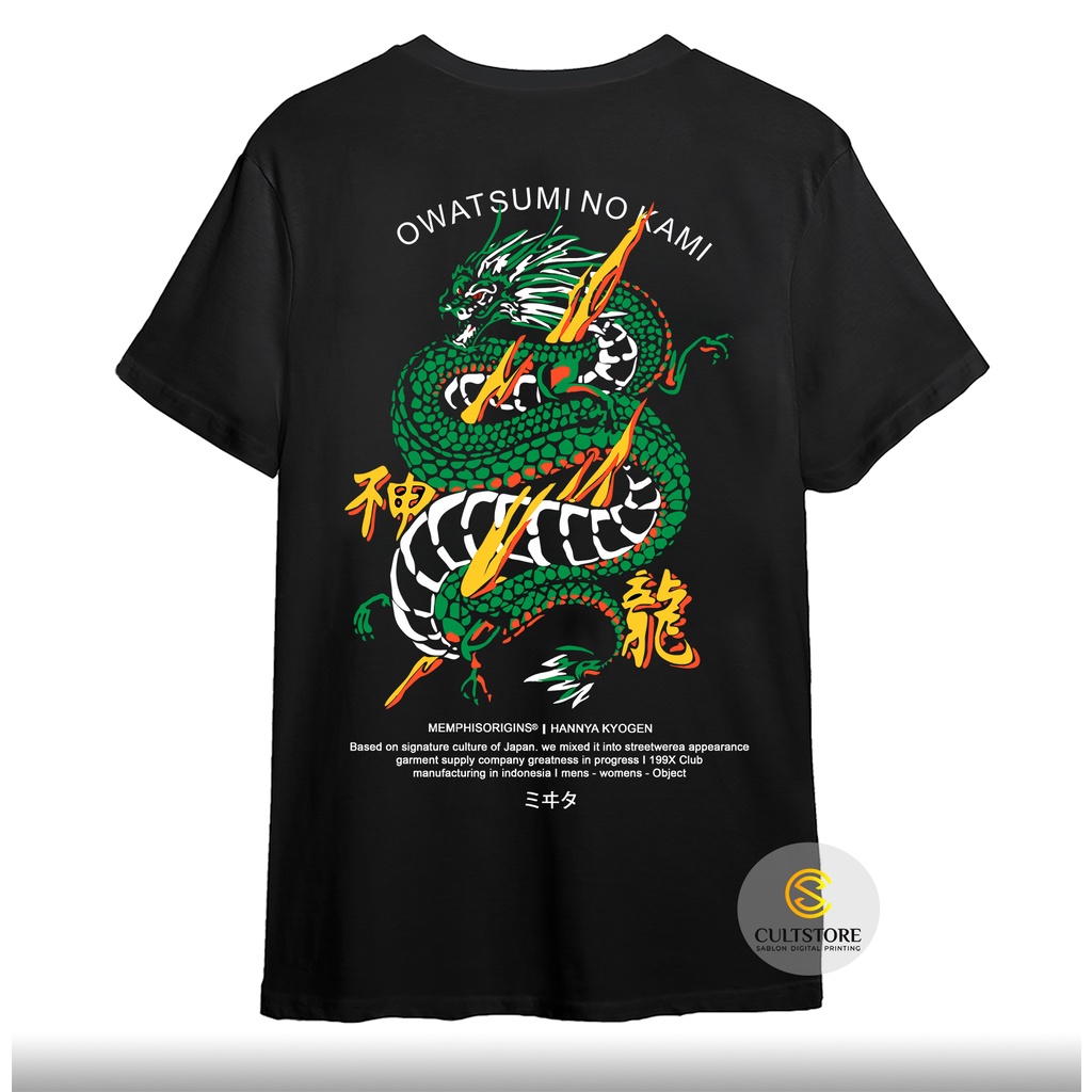 KAOS DISTRO MEMPHIS ORIGINS DRAGON / KAOS NAGA SAMURAI JEPANG ORIGINAL UNISEX UKURAN S M L XL XXL pr