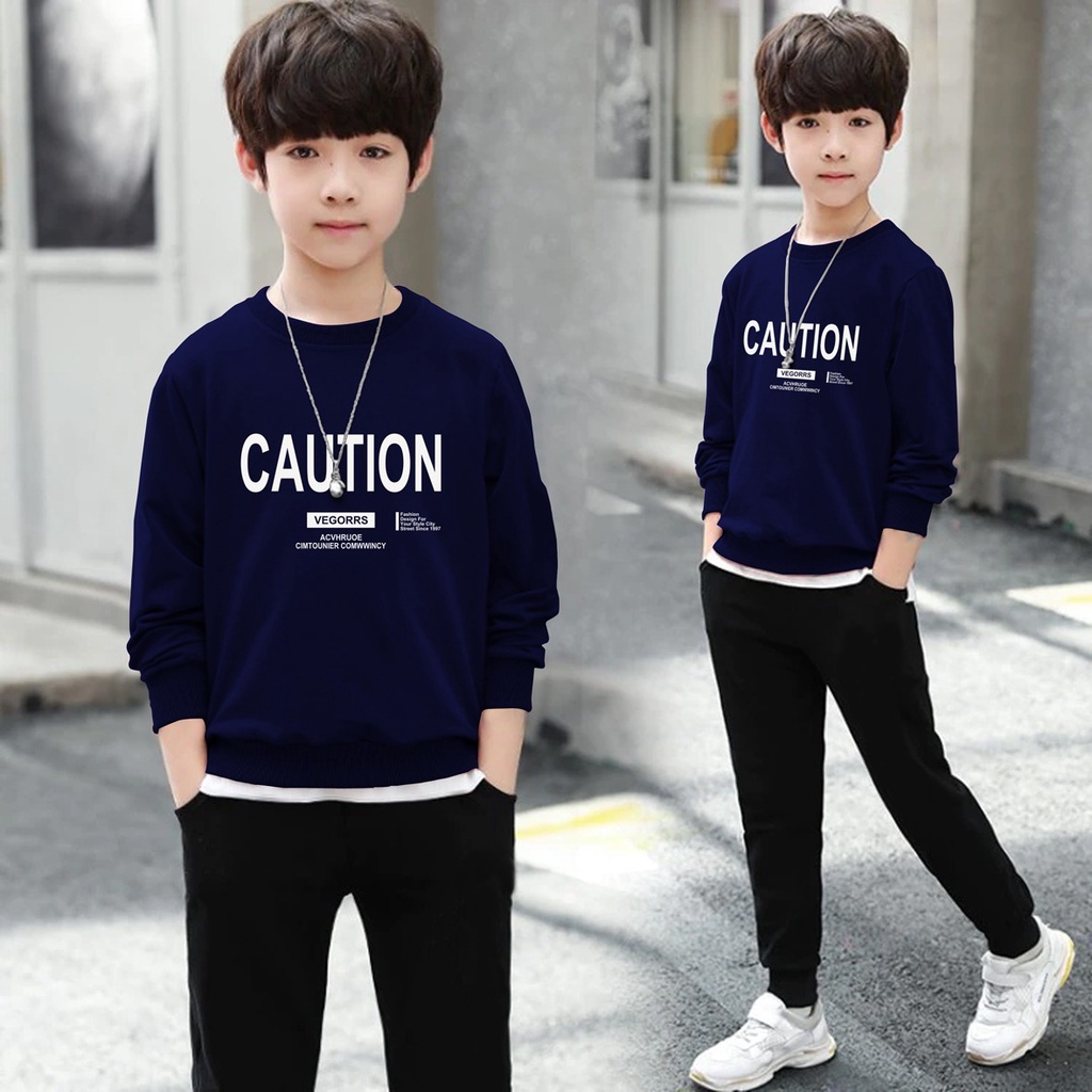 Switer Caution Terbaru / Sweater Anak Laki-laki /  Sweeter Gaming Bahan Babyterry / FLAVA_STORE