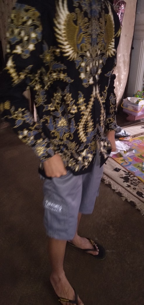 Dgm_fashion1 Kemeja Batik Hitam Songket Lengan Panjang Best Seller Batik Songket Premium Pria Casual