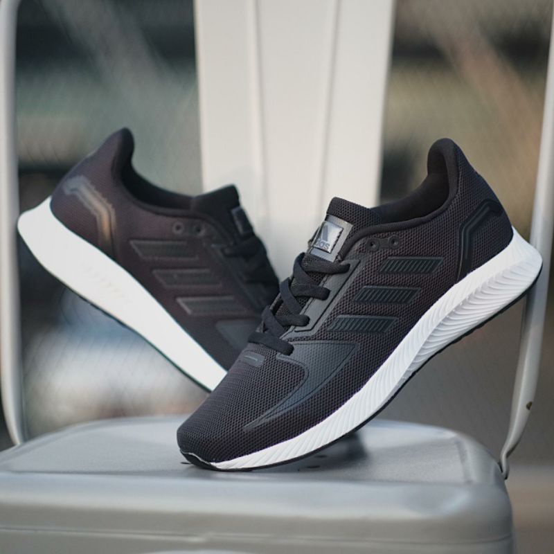 Sepatu  Ads Run Falcon Black Black Sol White Original OEM Sneakers Pria / Sepatu Running Pria