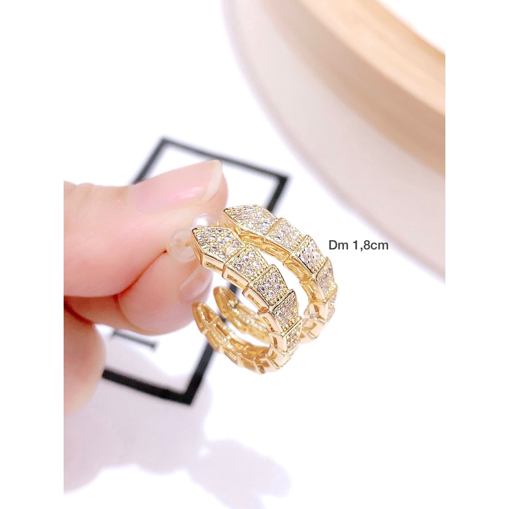 COD! anting titanium stud zircon gold anti karat import