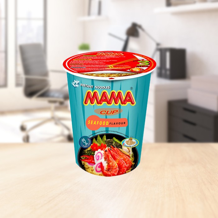 MAMA Cup Noodle Seafood Flavour 60gr Made in Thailand Mi Instan