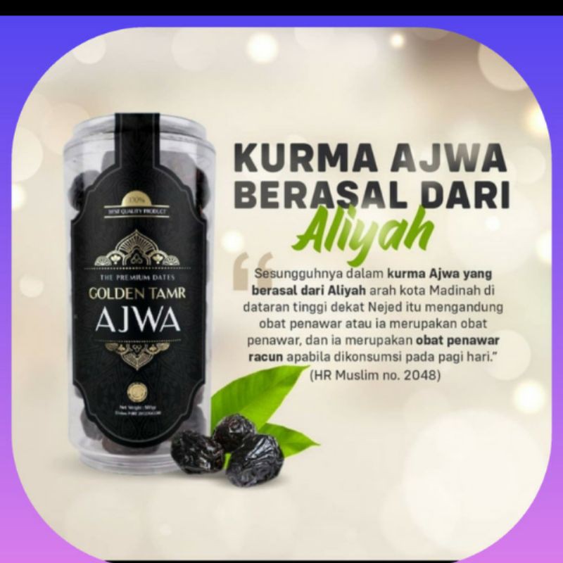 

Kurma Nabi Kurma ajwa 500gr toples kwalitas premium original