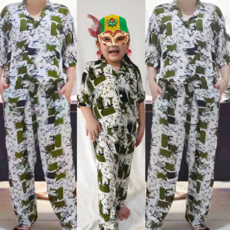 pajamas tie dye set couple family baju tidur rayon tiedye viscose premium setelan celana panjang