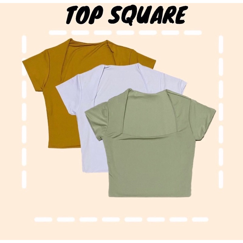 kayana top /basic crop tee /jersey top/top square