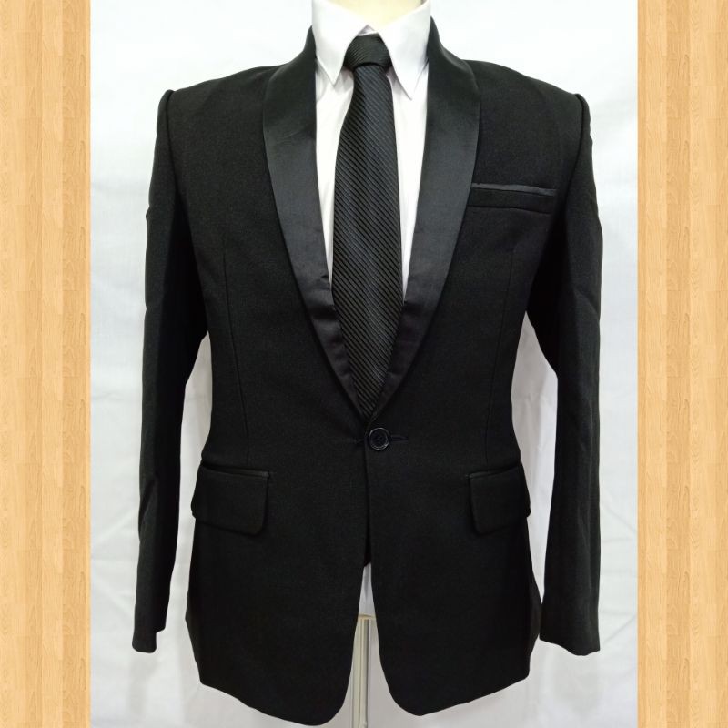 Setelan Jas Tuxedo Single Breasted Pria Kerja Kantor Formal