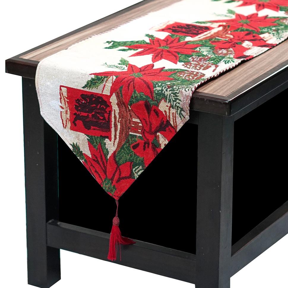 TABLE RUNNER NATAL (TAPLAK MEJA NATAL) 180CM-TAPLAK MEJA MOTIF NATAL-DEKORASI NATAL-TAPLAK MEJA TAMU