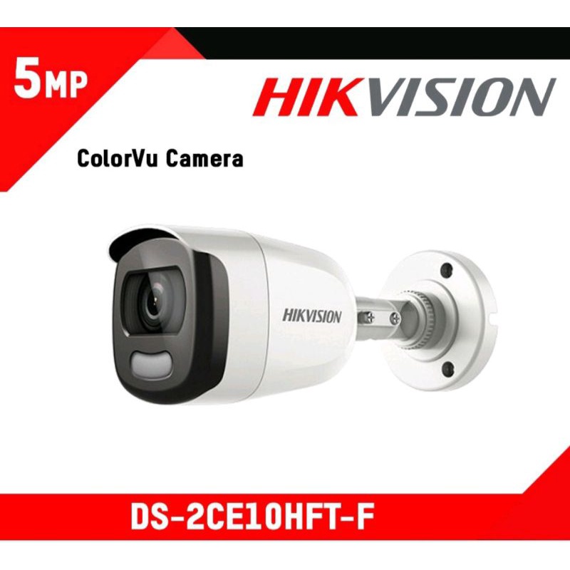 CCTV Hikvision Colorvu DS-2CE10HFT-F 5MP Outdoor kamera warna 24 Jam