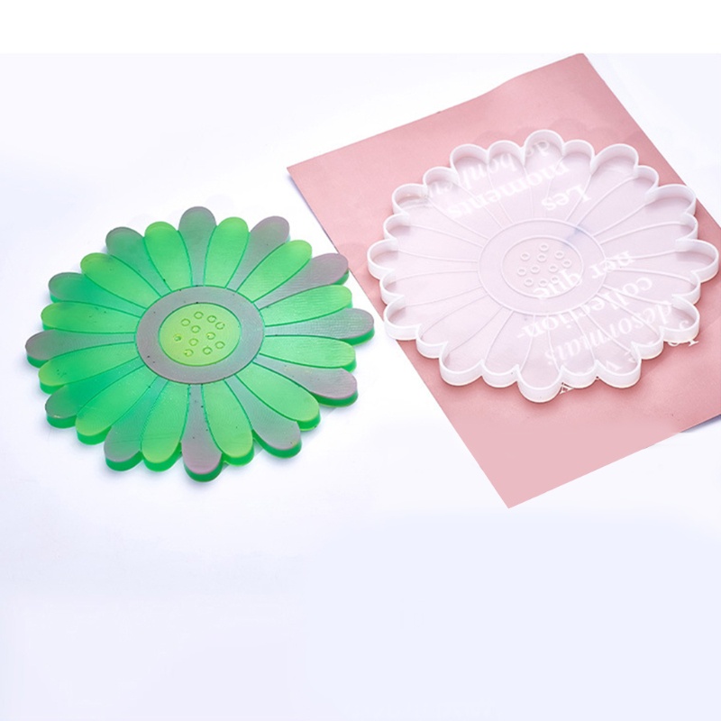 SIY  Sunflower Coaster Resin Molds Floral Shape Tray Epoxy Resin Molds Coaster Molds