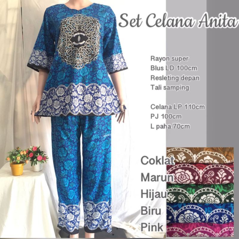 setelan cp pola tali dan serut/piyama tali/set piyama batik