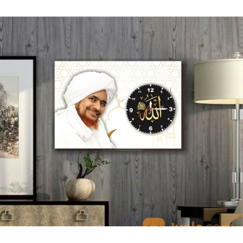 Wall decor jam dinding custom foto habib umar ulama dunia
