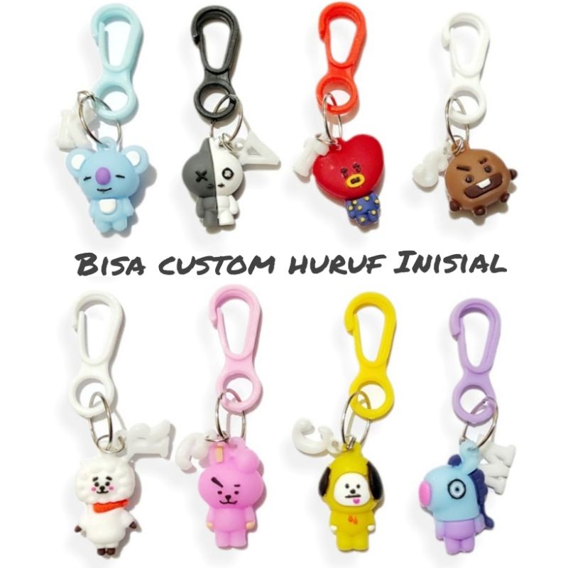 Gantungan Kunci Karakter Kpop Idol Custom Inisial Nama Character Keychain Silicone Huruf