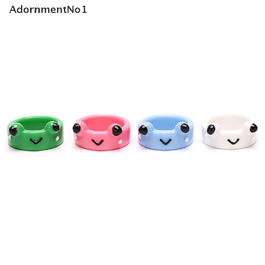 (AdornmentNo1) Cincin Bentuk Katak Bahan Polymer Clay Resin Untuk Wanita