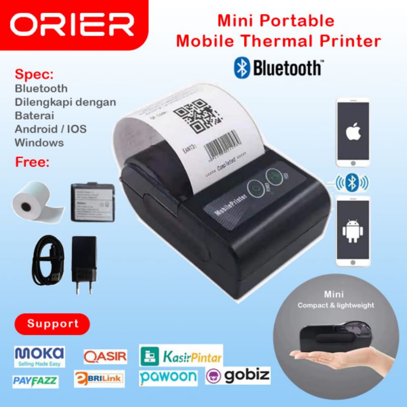 MINI PORTABLE THERMAL PRINTER ORIER 58MM