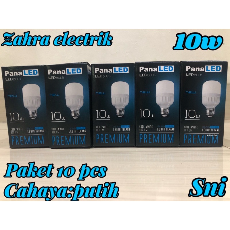 BOHLAM PANALED CAHAYA PUTIH PAKET 10 PCS 10 WATT