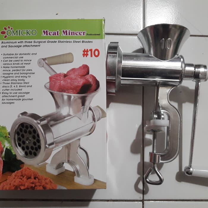 Gilingan Daging OMICKO / Penggiling Manual Serbaguna No 10 Kualitas Bahan Terbaik Stainless Steel