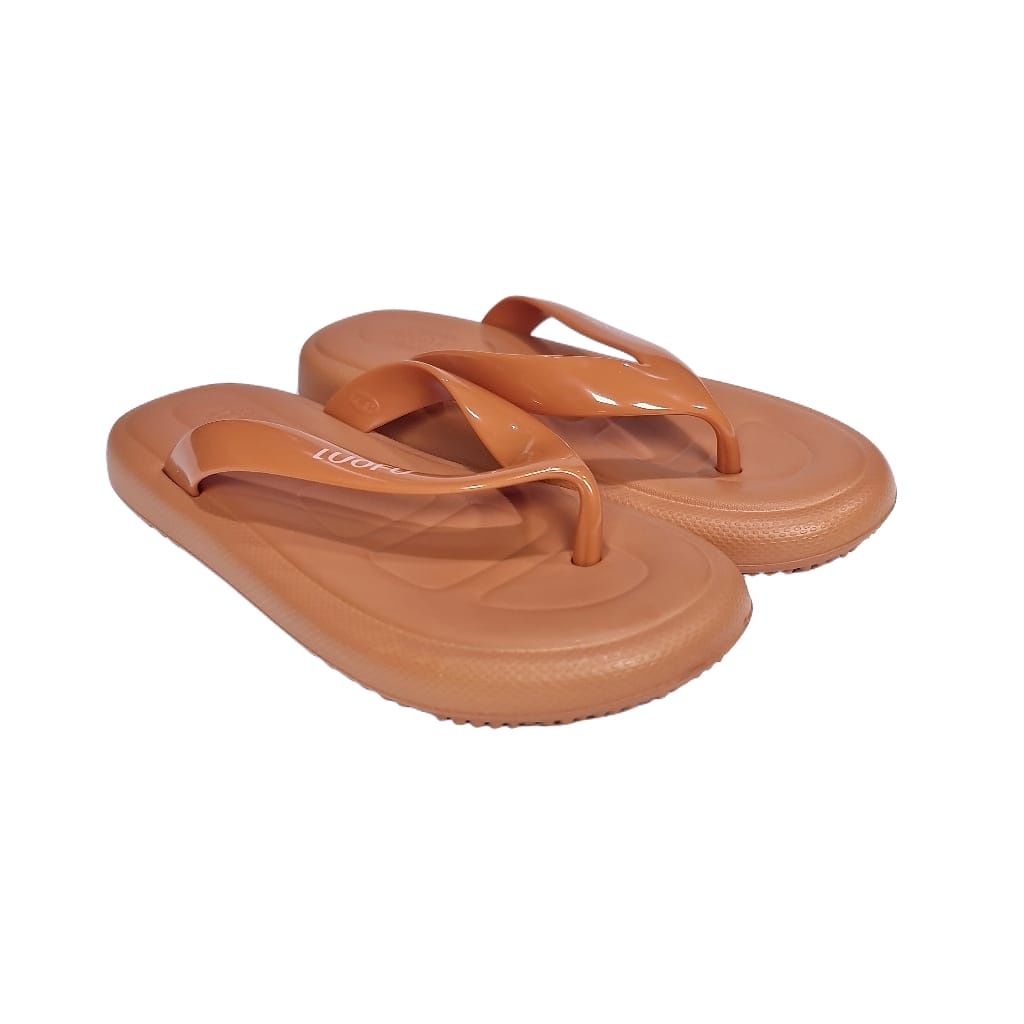 LUOFU ORIGINAL jelly sandal karet empuk murah jepit wanita import sendal cewek E7196A01S