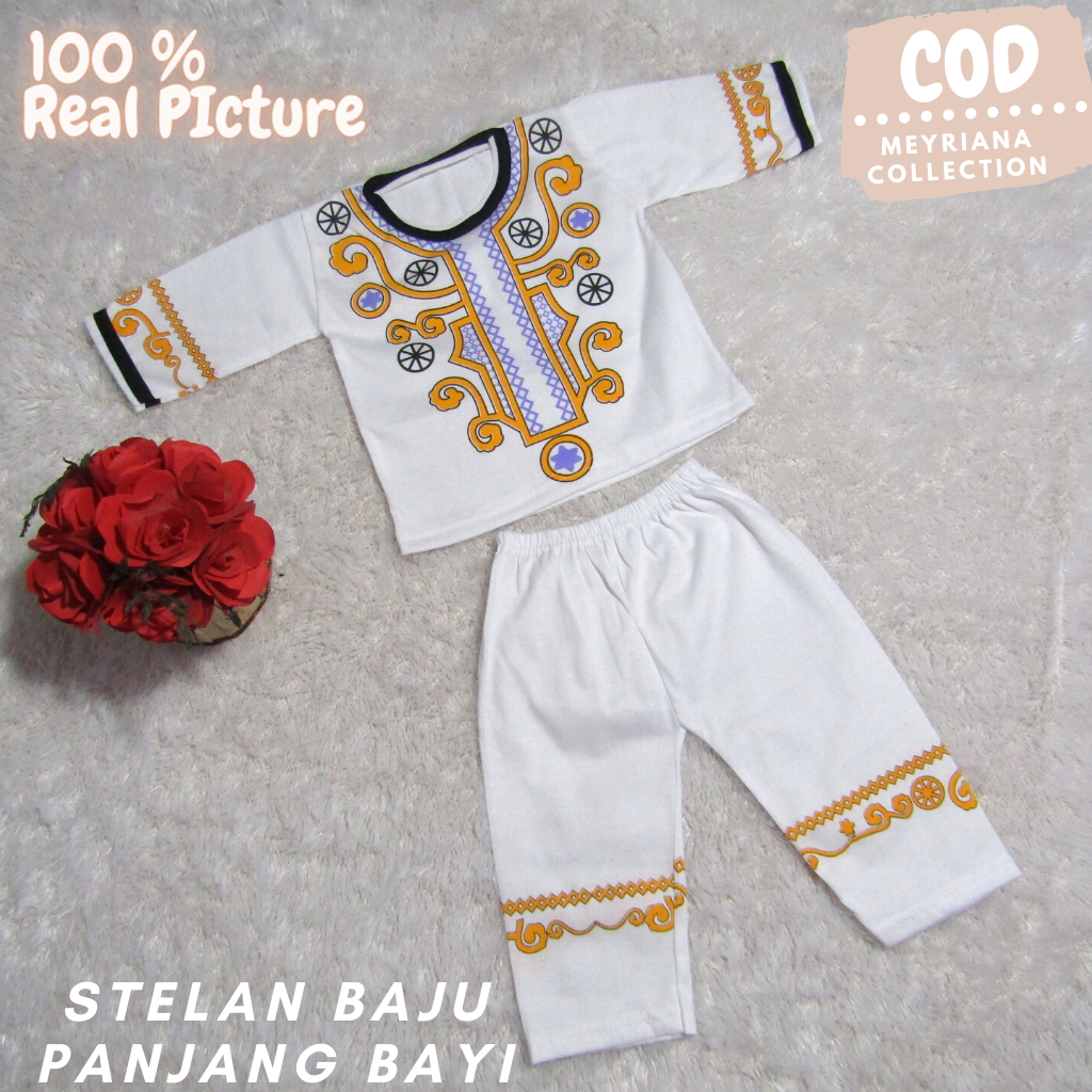 Baju Koko Bayi Setelan Baju Bayi Koko Newborn 0 - 6 Bulan Meyriana Collection