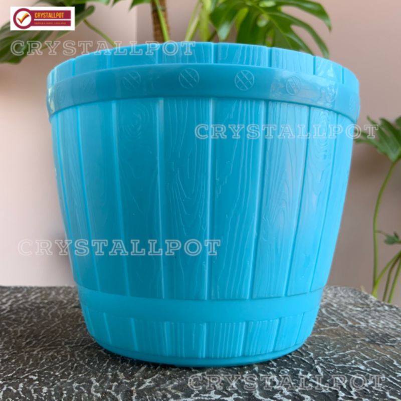 Pot bunga warna warni gentong kayu 16cm (fullcolour) - lovenia 18