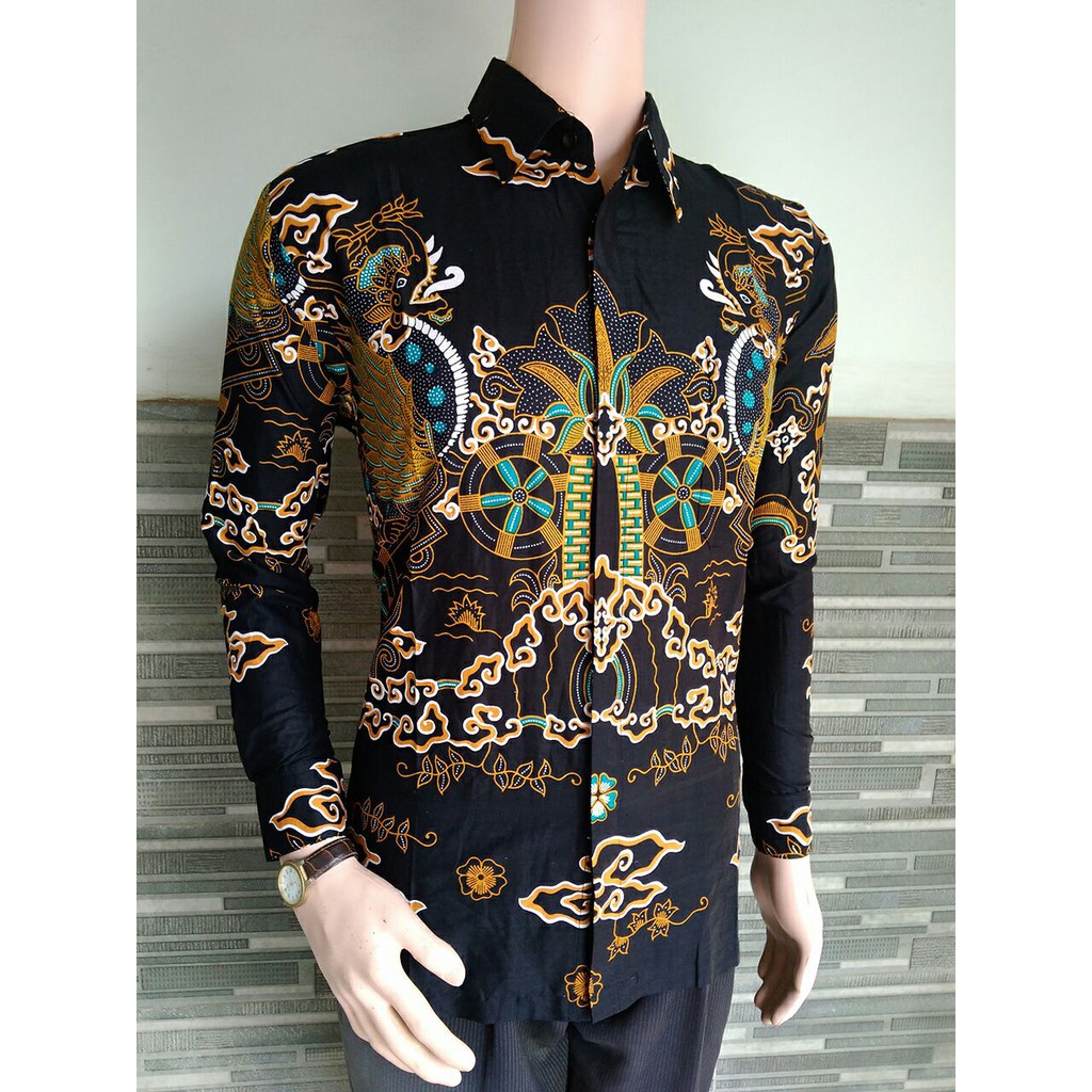 BSWART BATIK HRB026 Kenongo Hem Pendek Padi Pekalongan M L XL Batik Pria MURAH