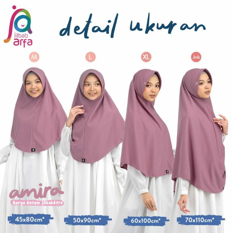 [COD bosa] Amira Uk M Bergo Antem Premium by Jilbab Arfa Jahitan Butik  kualits sama