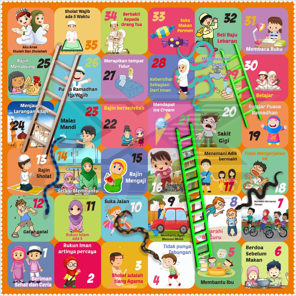 Ular Tangga Jumbo+Dadu ( Anak Sholeh Sholehah)