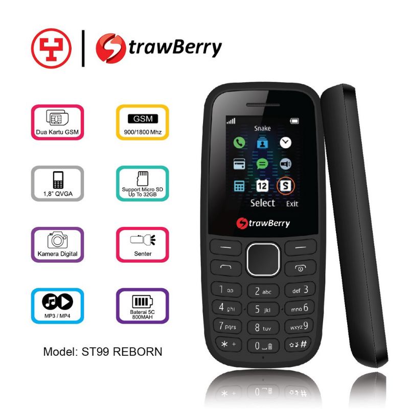 strawberry handphone st99 reborn hp murah